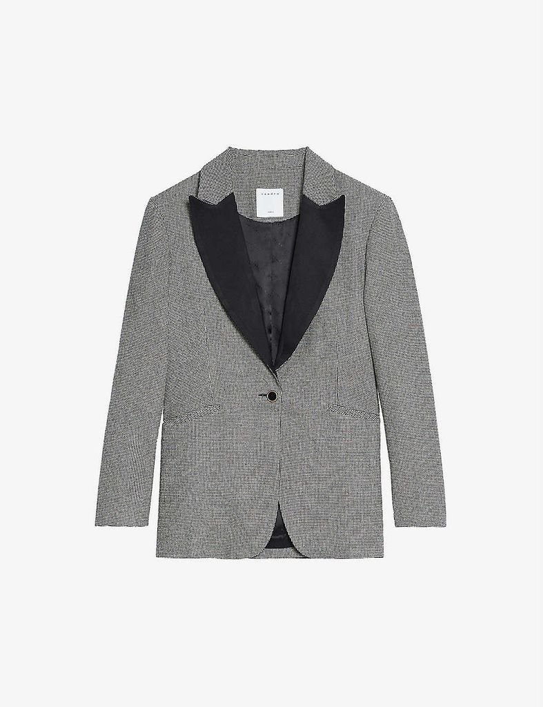 Courtney houndstooth single-breasted wool-blend blazer