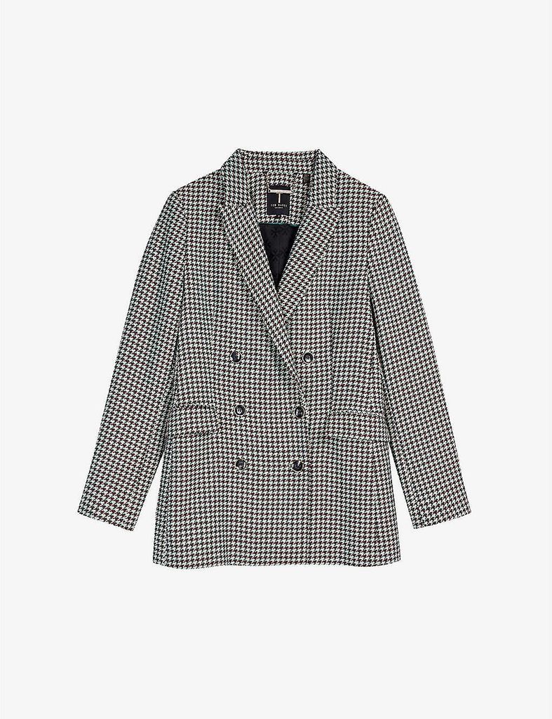 Beechi houndstooth-pattern double-breasted woven blazer