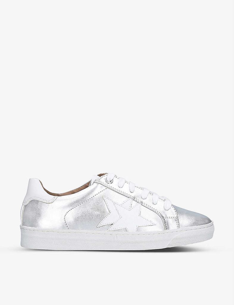 Starry faux-leather trainers