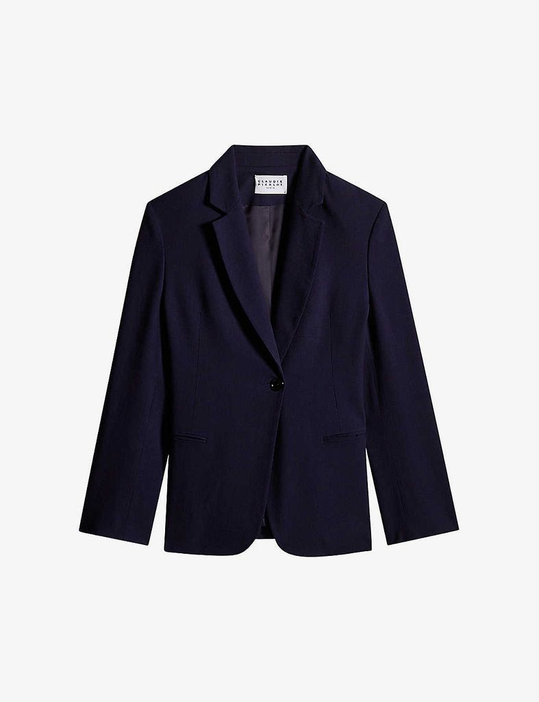 Single-breasted woven fitted blazer