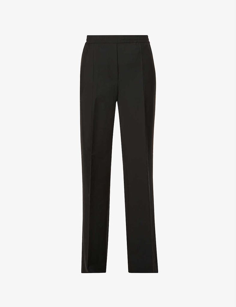 Paminne straight-leg high-rise wool-blend twill trousers