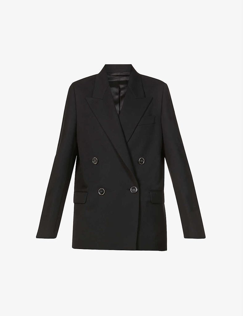 Janny double-breasted twill blazer