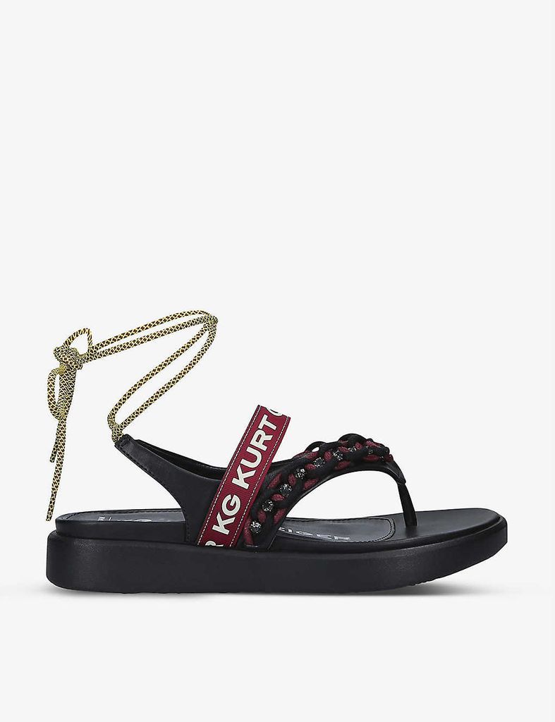 Ralley logo-embossed leather sandals