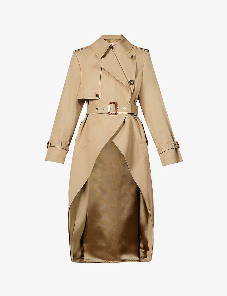Frock double-breasted cotton trench coat