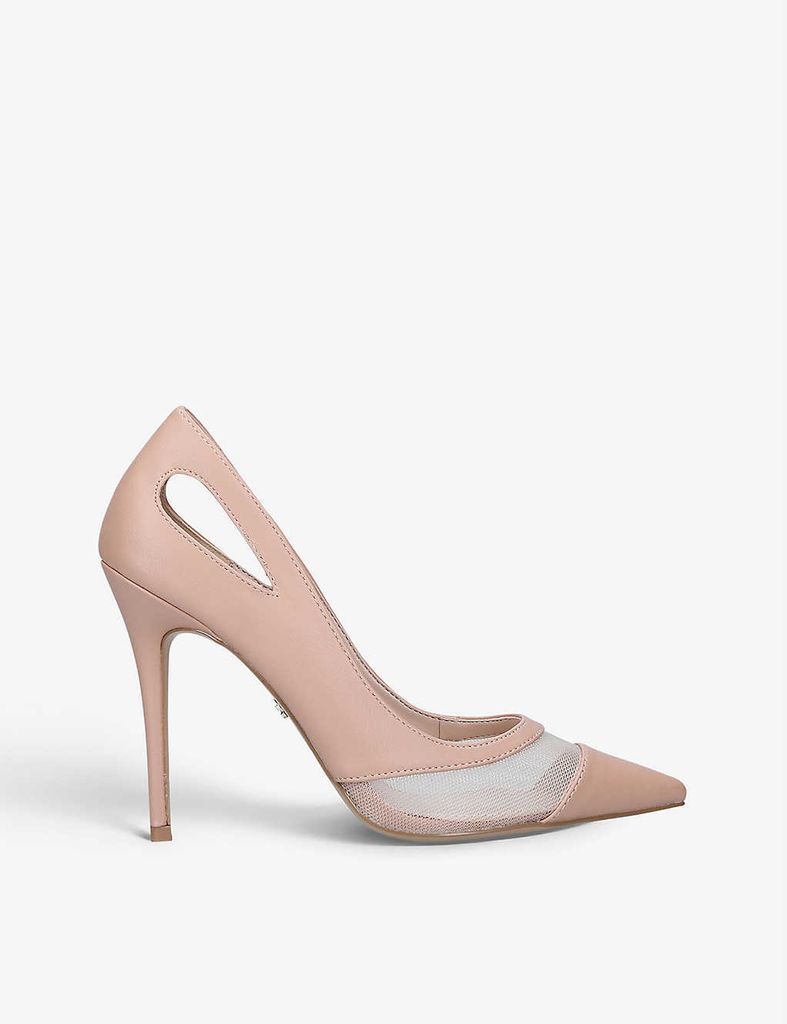 Luxx cutout faux-leather heeled courts