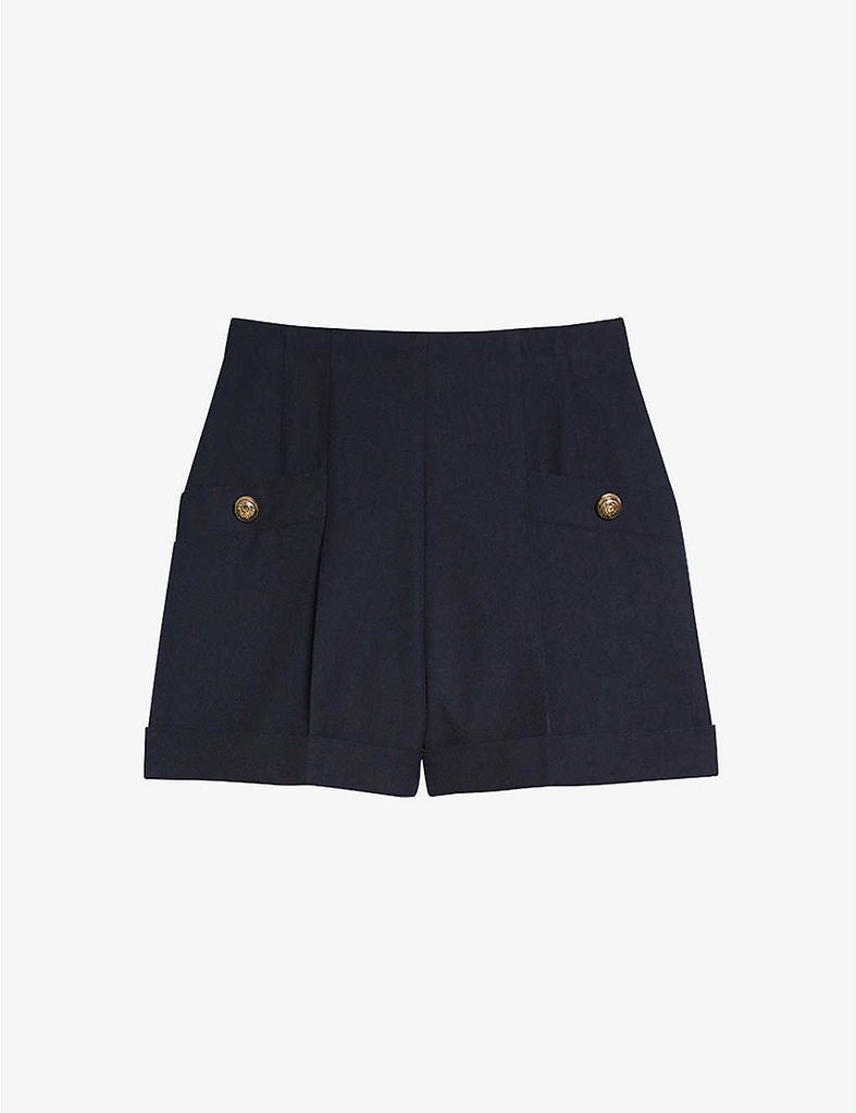 Siena high-waisted wool-blend shorts