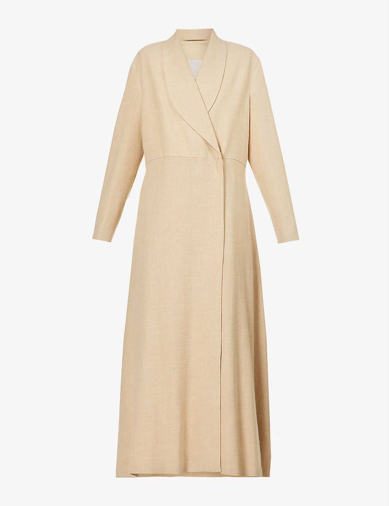 Angelica wool, silk and linen-blend coat