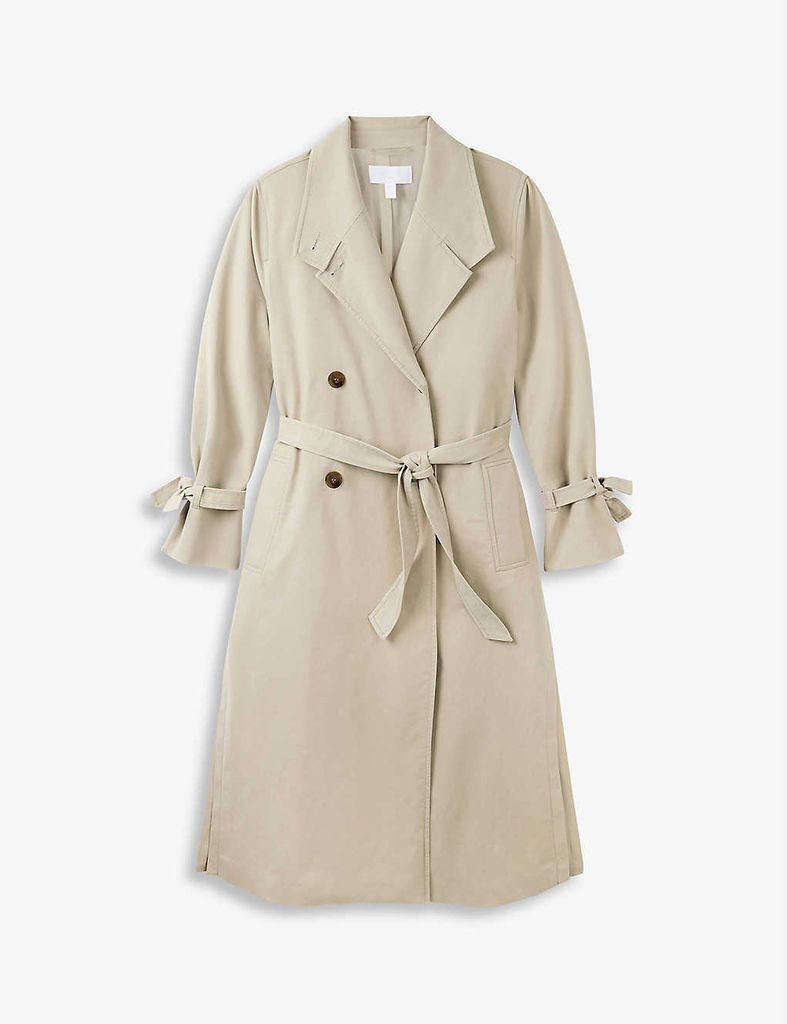 Double-breasted stretch-cotton coat