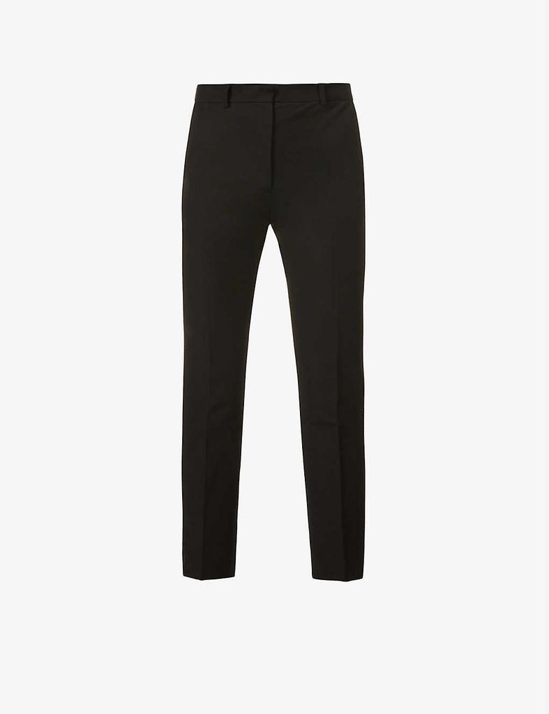 Coleman tapered mid-rise cotton-blend trousers