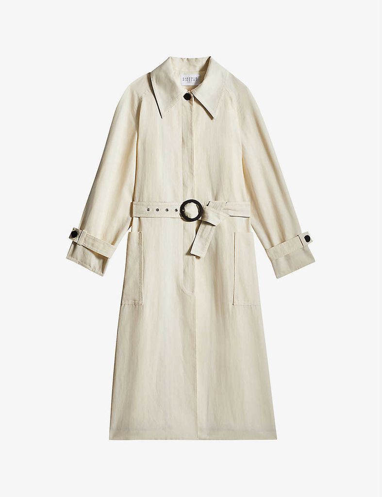 Gagnant single-breasted linen-blend trench coat