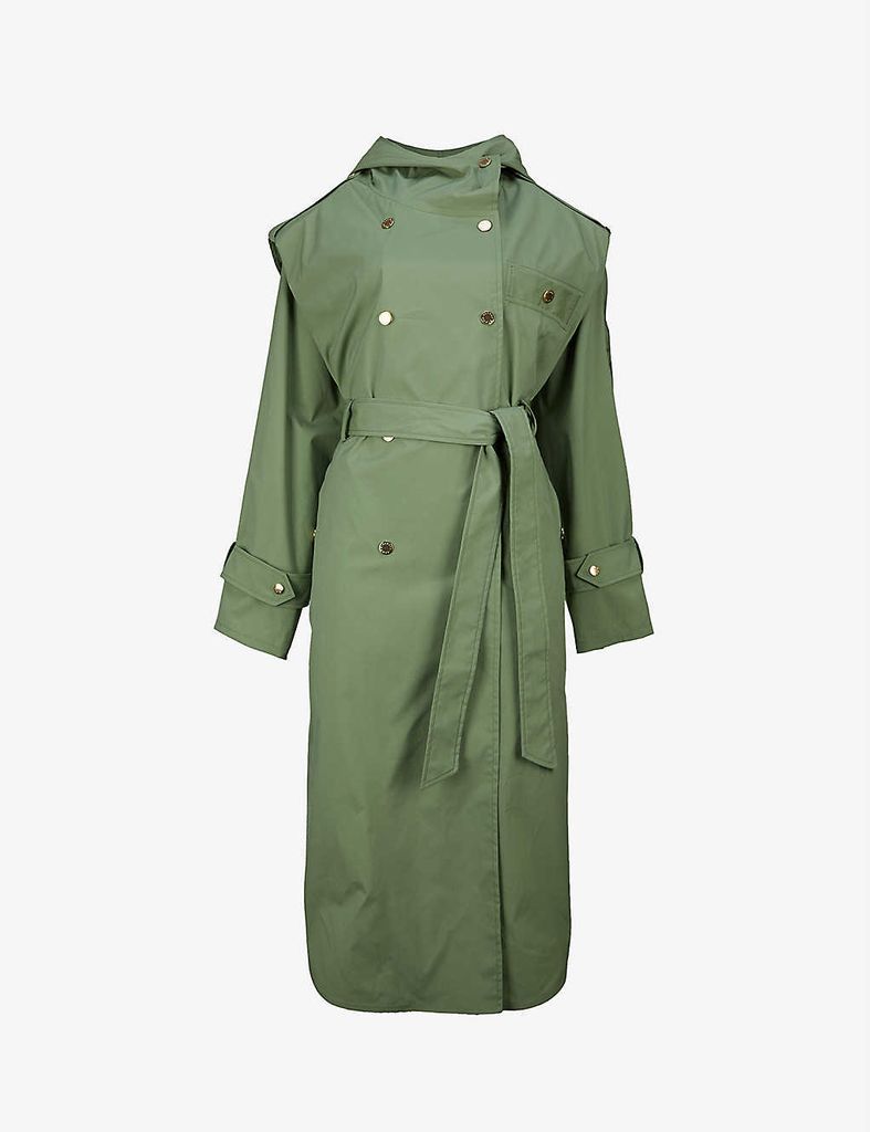 Arie belted cotton-blend trench coat