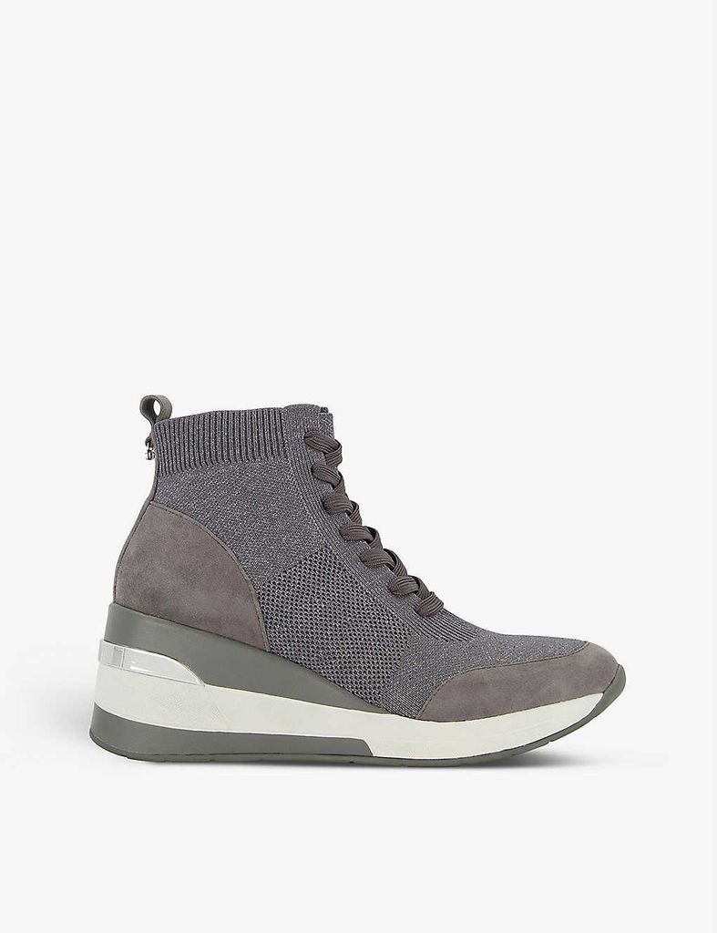 Enlicia stretch-knit wedge trainers