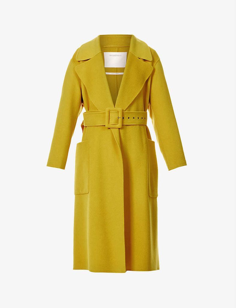 Dinar belted sing-breasted wool coat