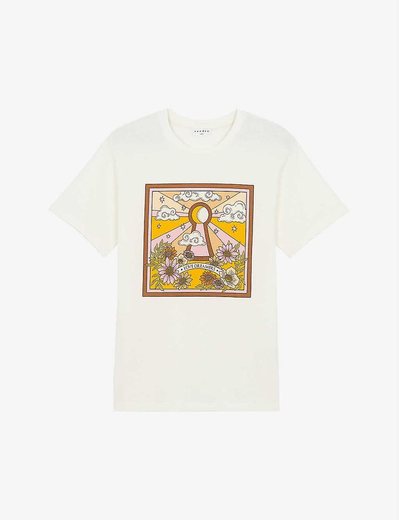 Floral-print organic-cotton T-shirt
