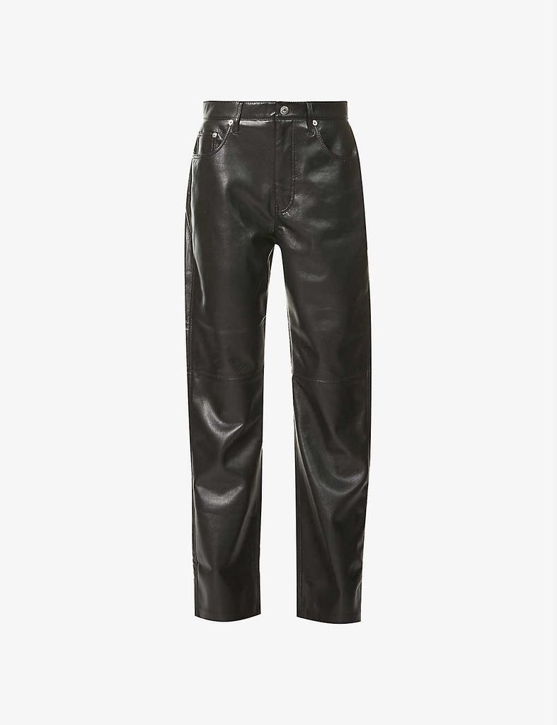 Vinni straight-leg high-rise vegan leather trousers