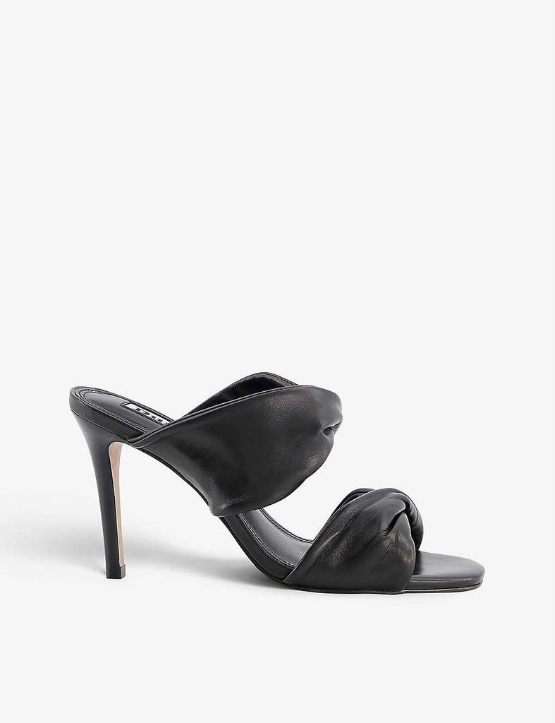 Mettle knotted heeled leather mules