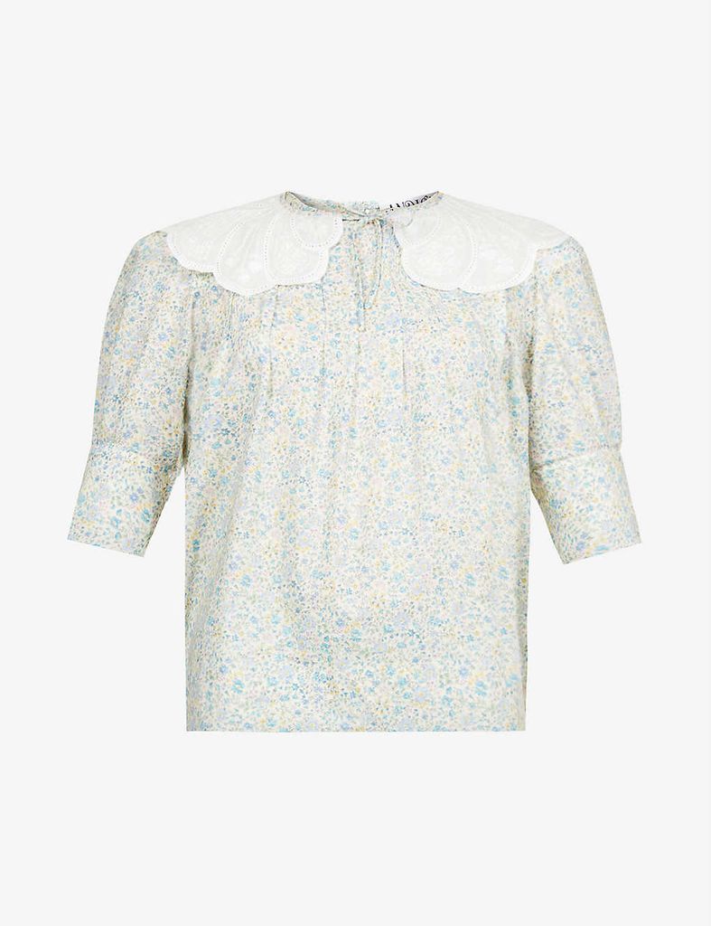 Juliette floral-print cotton top