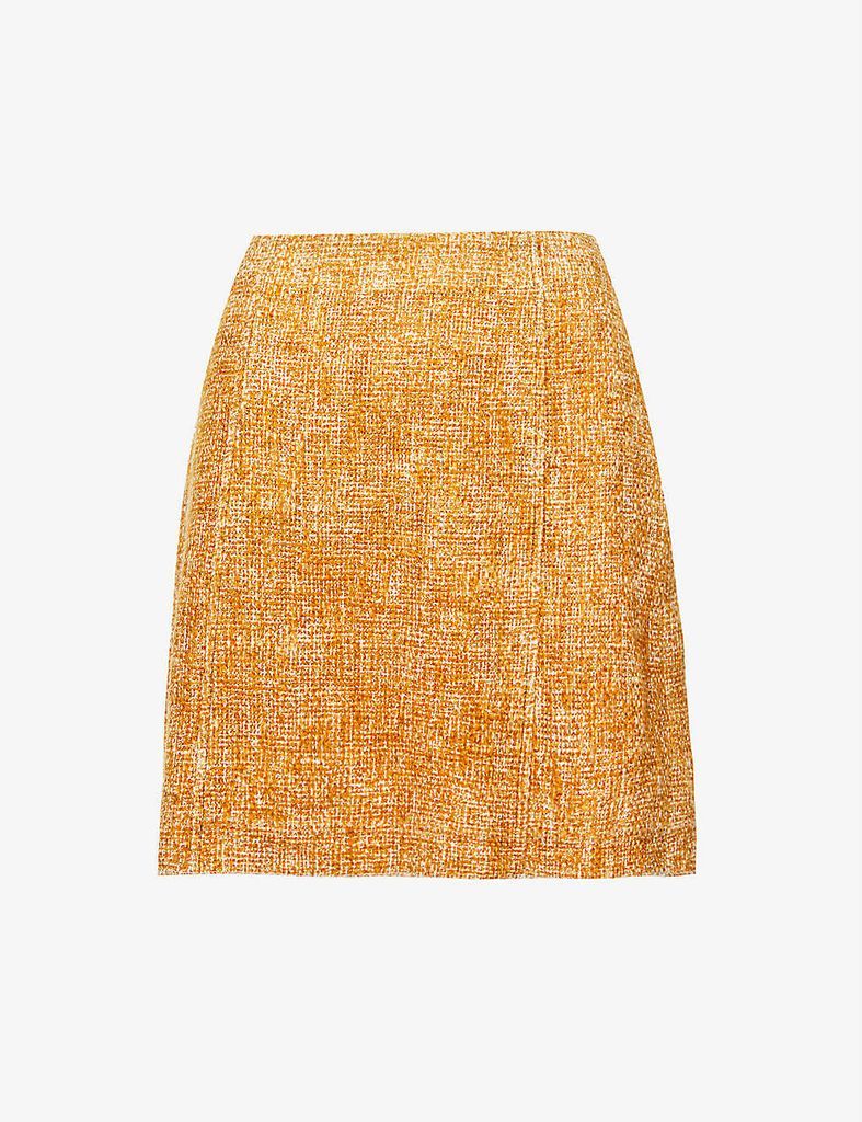 Pre-loved Prada A-line tweed mini skirt