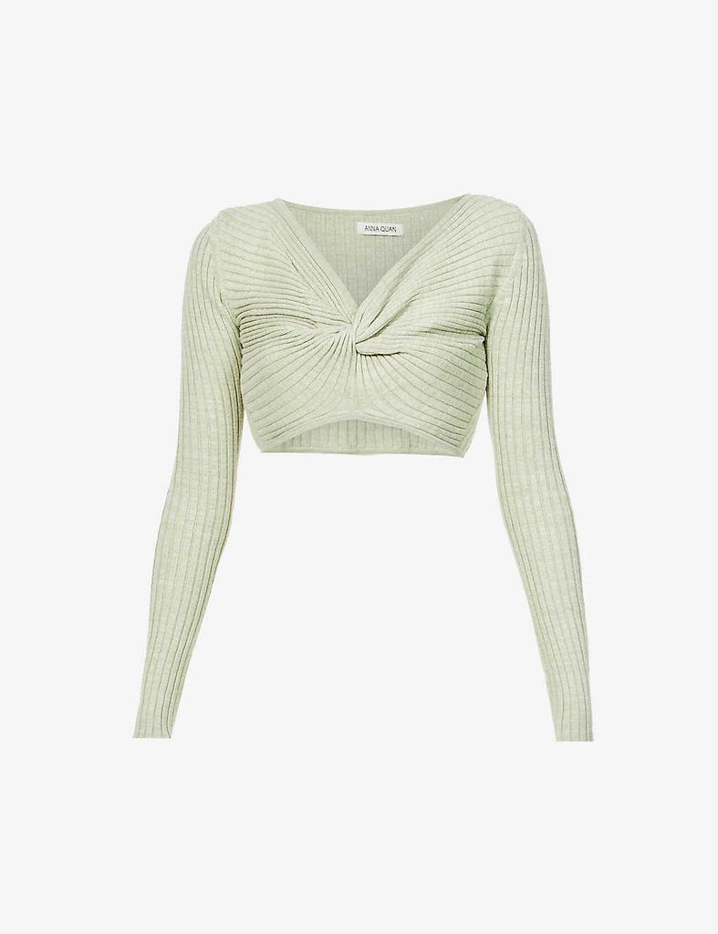 Pascale cropped cotton-knit top