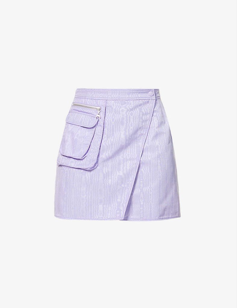 Textured recycled polyester-blend mini skirt