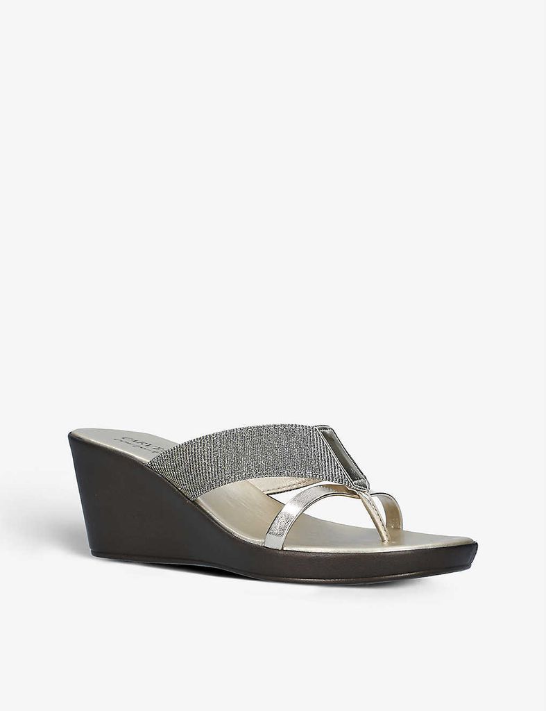 Simmy metallic wedge sandals