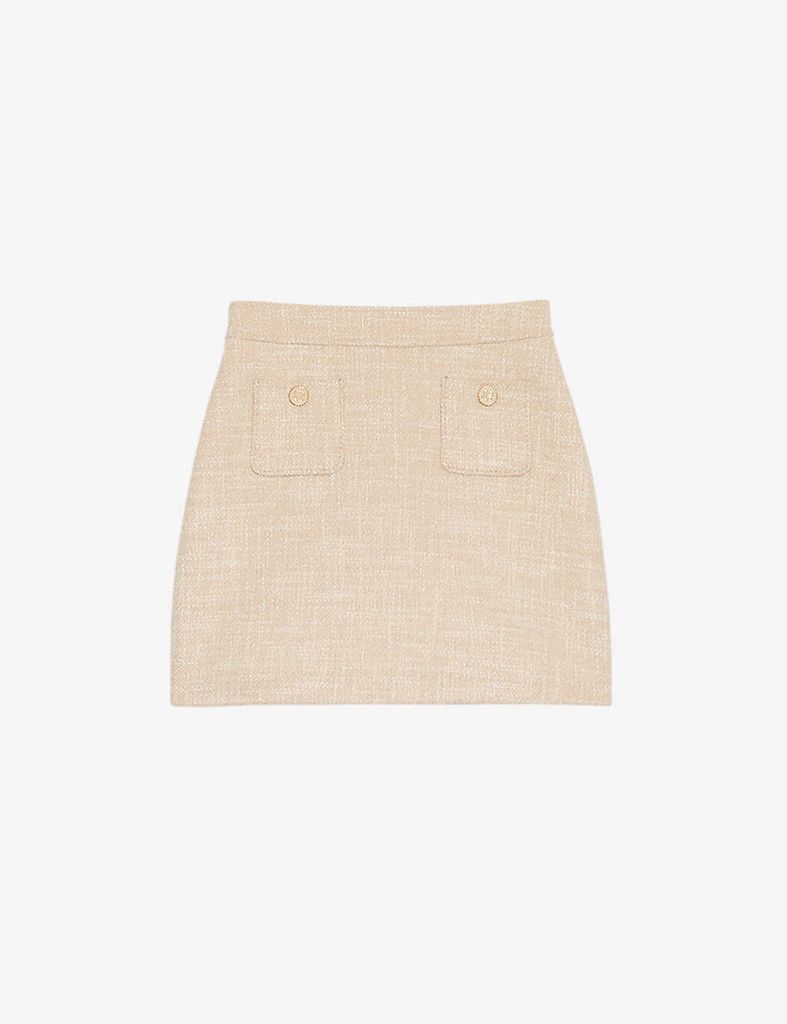 Gaella stitch-detail wool mini skirt