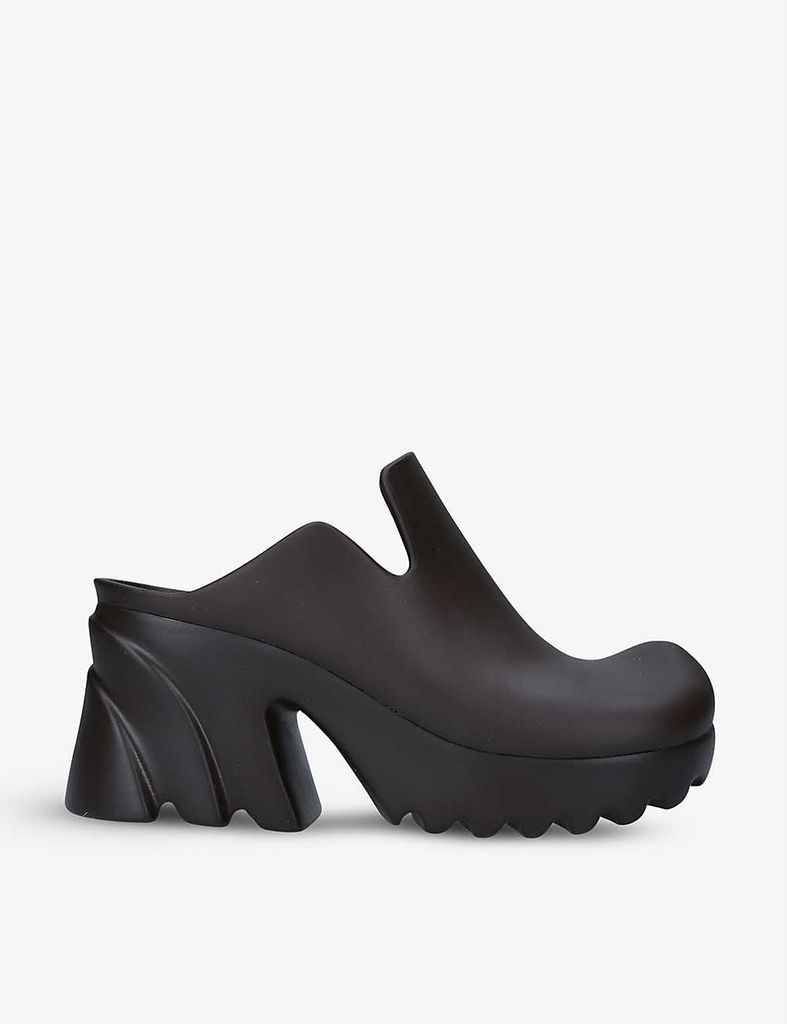 Flash rubber heeled mules