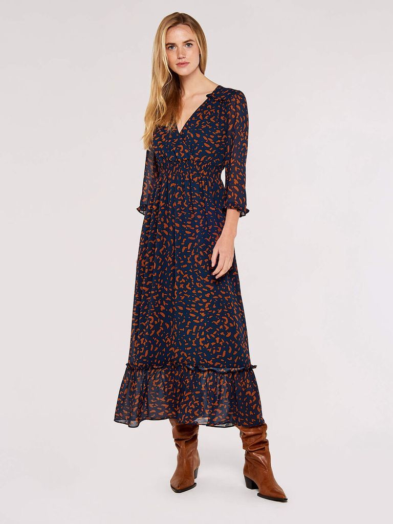 Animal Shirred Waist Dress