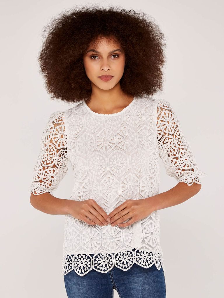 Geometric Lace Top