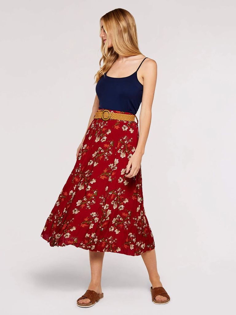 Blossom  Belted Midi Skirt