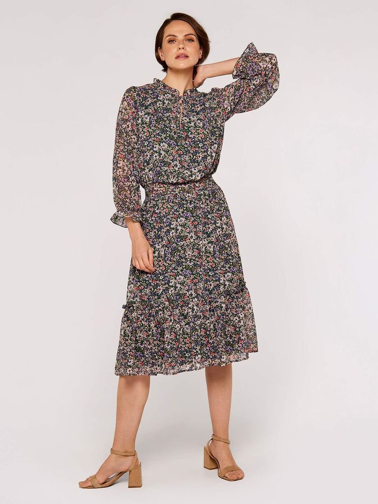 Watercolour Floral Midi Dress