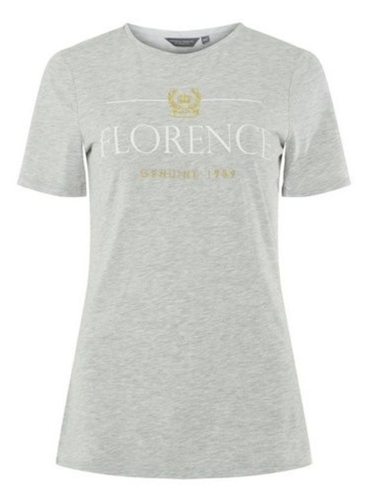 Womens **Tall Grey 'Florence' Motif T-Shirt, Grey