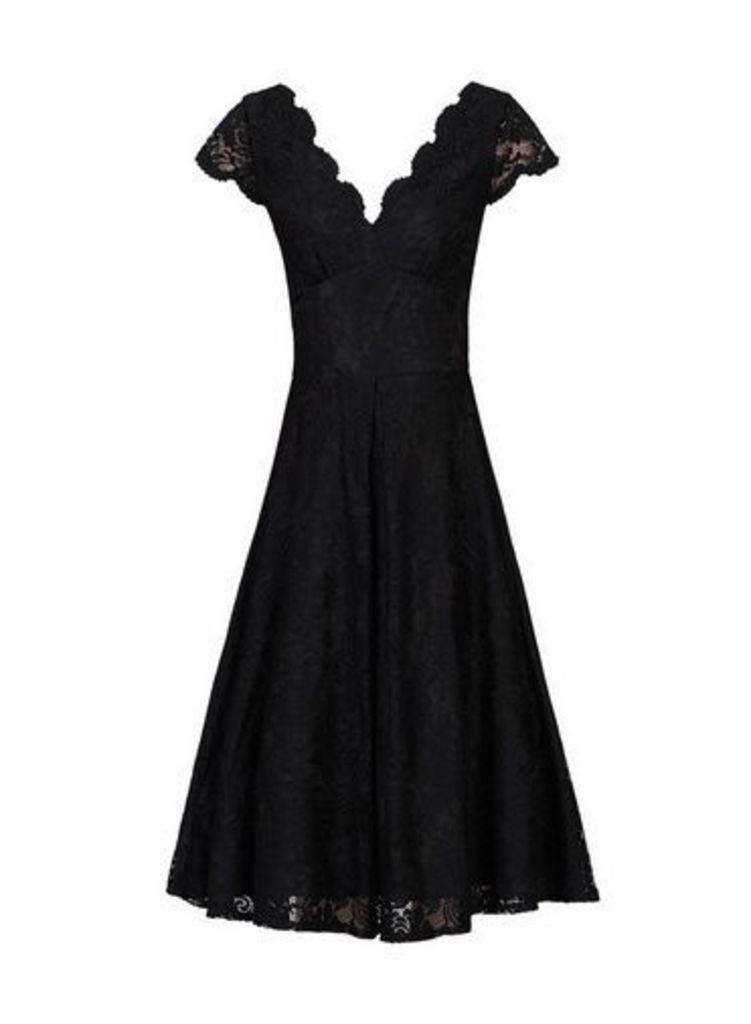 Womens *Jolie Moi Black Lace Prom Dress- Black, Black