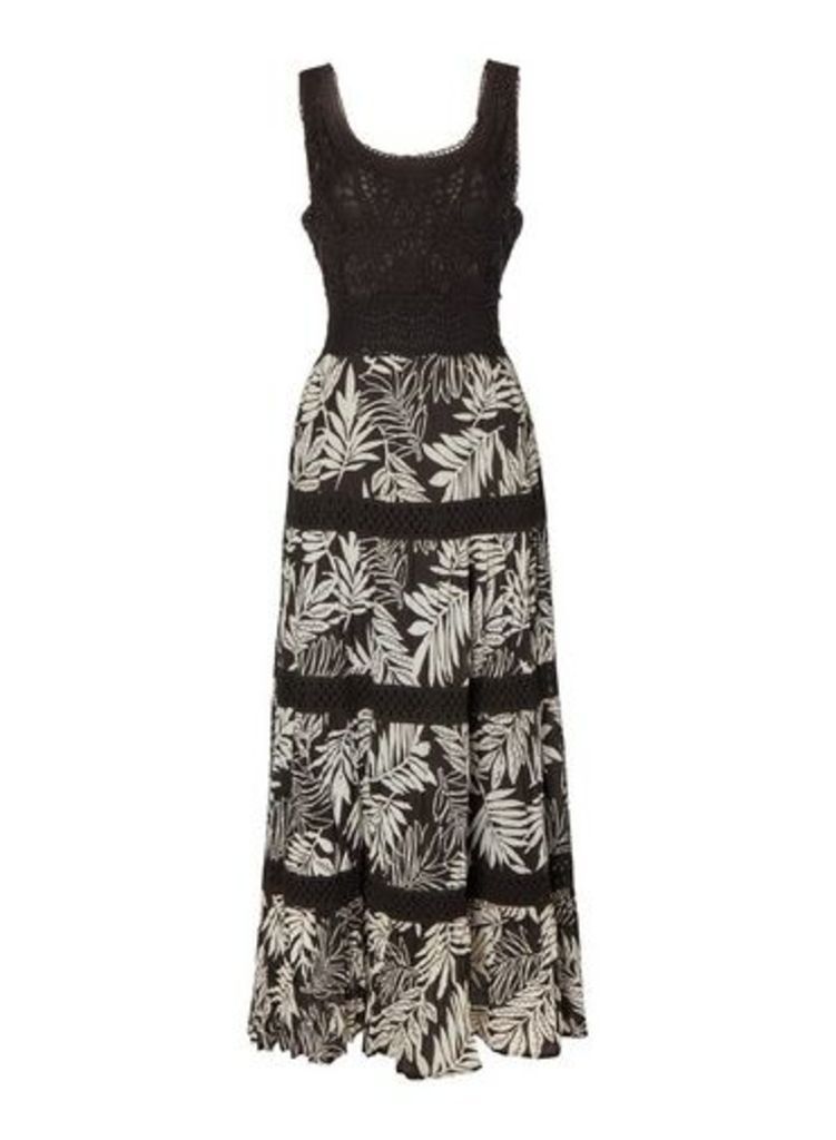 Womens *Roman Originals Monochrome Tropical Maxi Dress- Black, Black