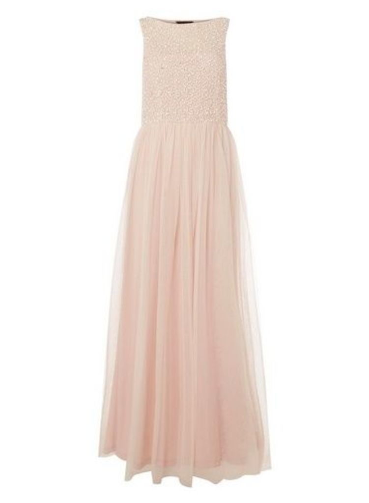 Womens Showcase Blush Sequin And Pearls 'Harper' Maxi Dress - Pink, Pink