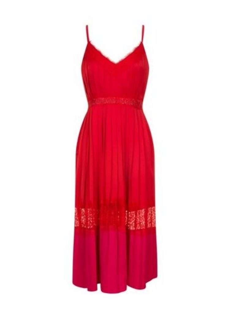 Womens Little Mistress Red Camisole Midi Dress, Red