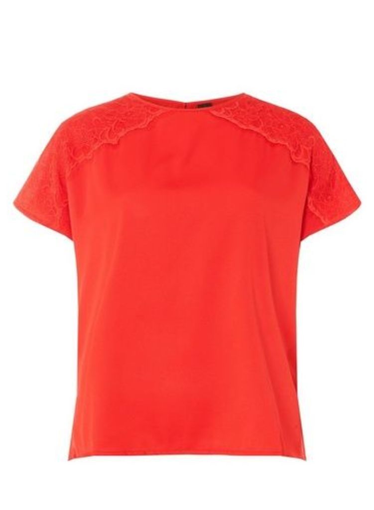 Womens **Vero Moda Red Lace Top, Red