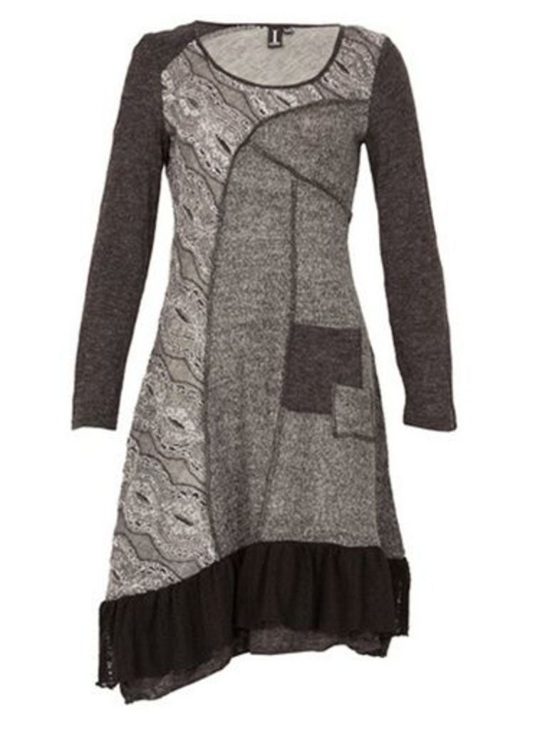 Womens *Izabel London Multi Grey Printed Knit Dress- Grey, Grey