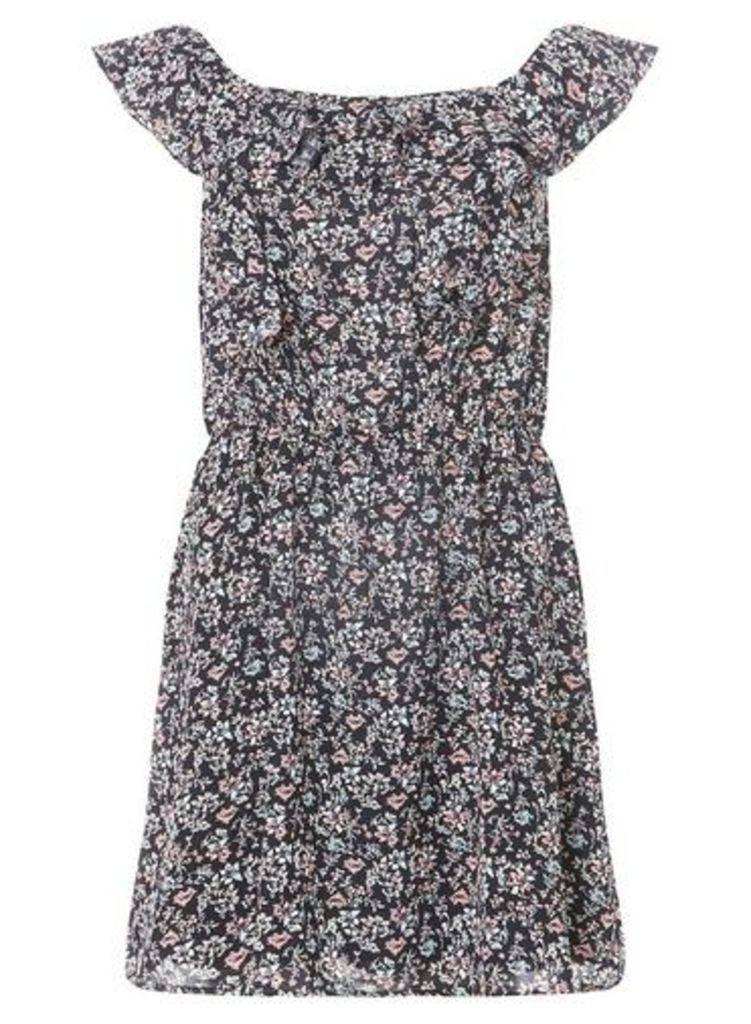 Womens **Only Multi Colour Fit And Flare Dress- Multi Colour, Multi Colour