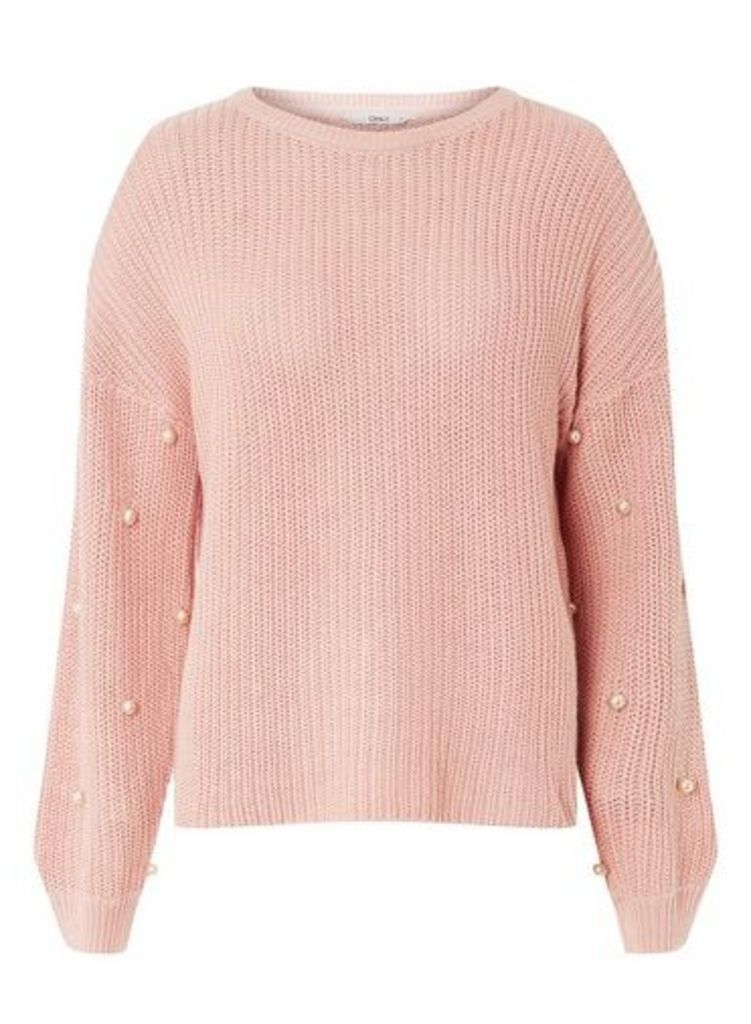 Womens **Only Pink Pearl Jumper- Pink, Pink