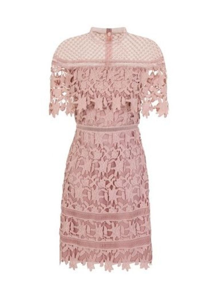 Womens Chi Chi London Soft Blush Crochet Skirt Dress - Pink, Pink