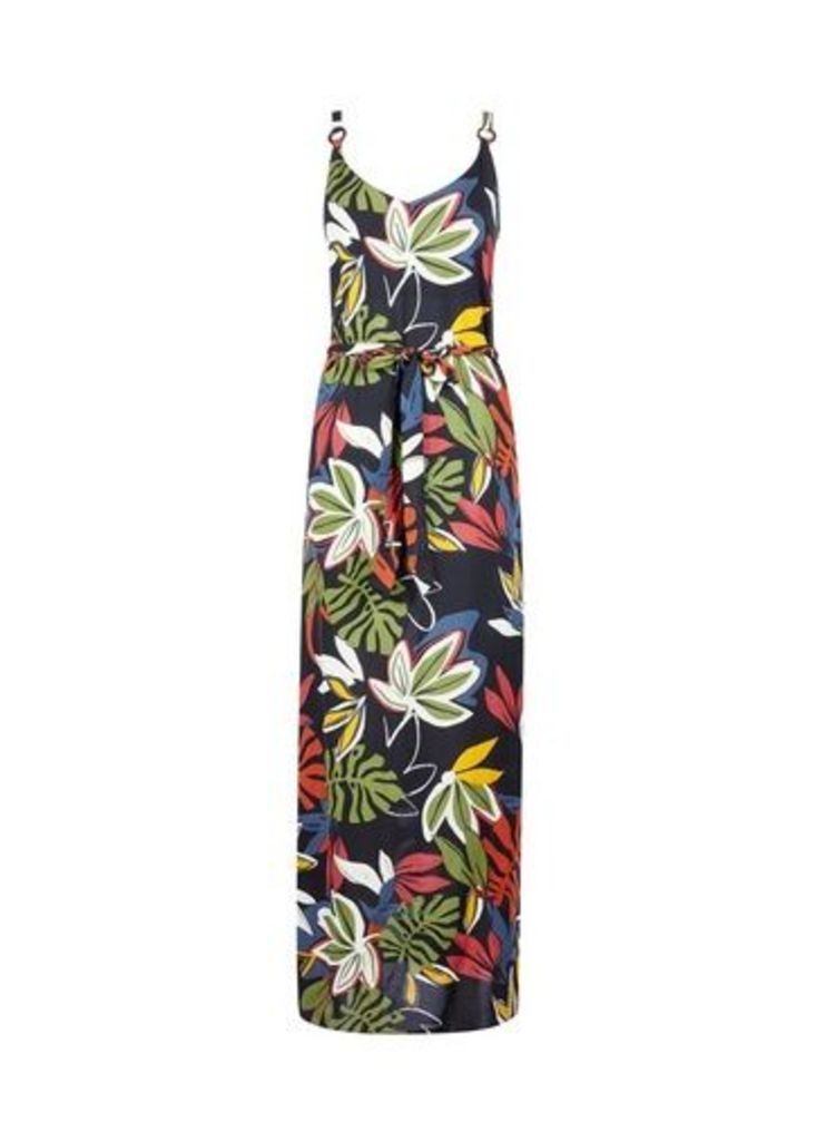 Womens Multi Colour Tropical Print Maxi Dress, Multi Colour