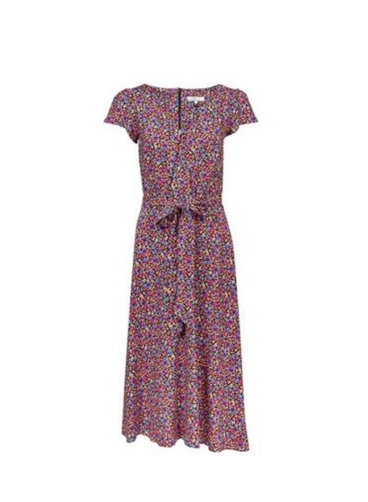 Womens **Billie & Blossom Tall Ditsy Print Midi Dress- Purple, Purple