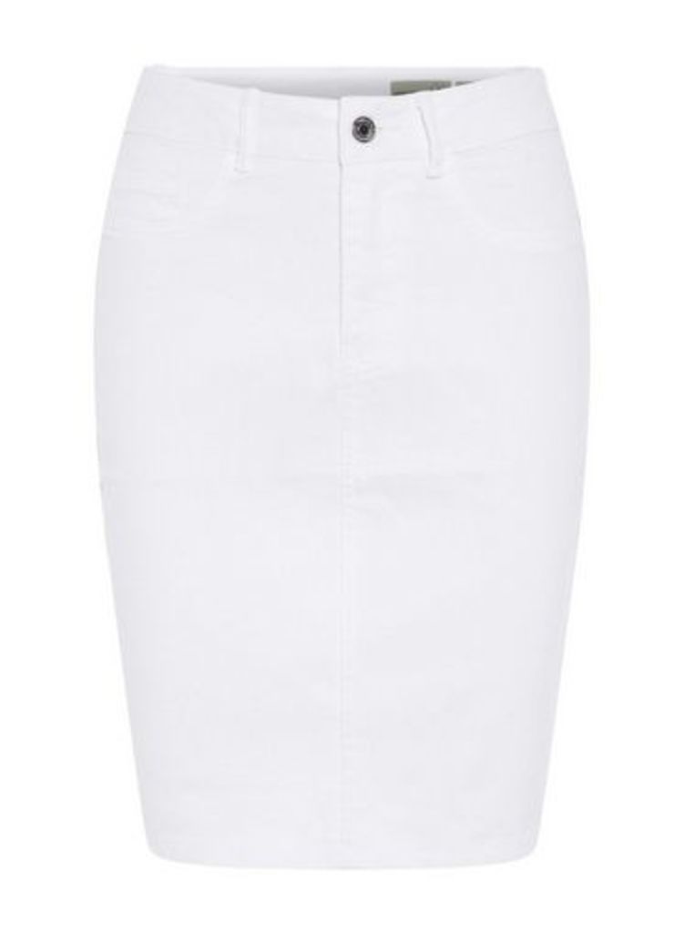 Womens **Vero Moda White High Waist Denim Skirt, White
