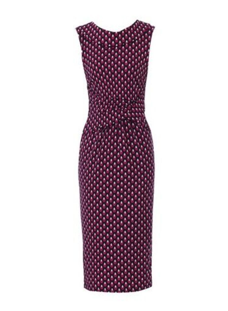 Womens *Jolie Moi Multi Colour Geometric Print Collar Pencil Dress - Pink, Pink