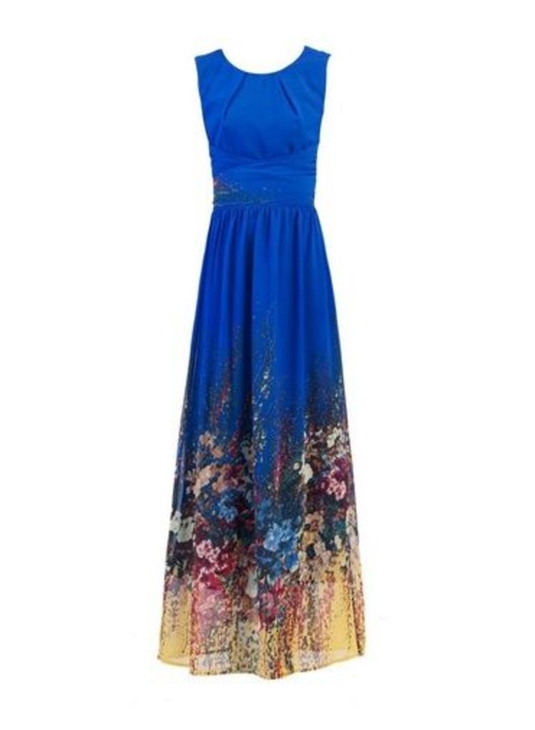 Womens *Jolie Moi Blue Floral Print Maxi Dress, Blue