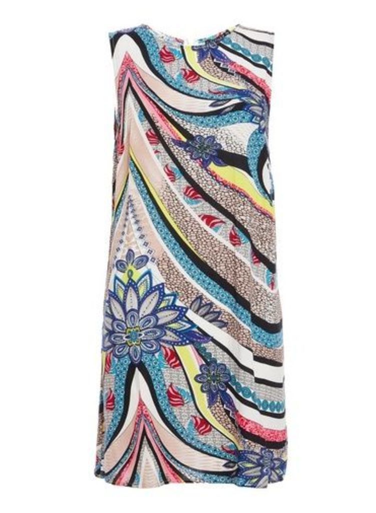 Womens *Quiz Multi Coloured Abstract Print Shift Dress, Multi Coloured