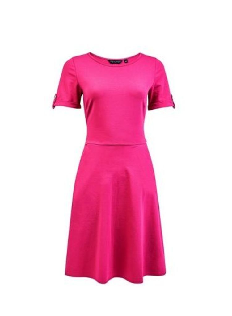 Womens Pink Button T-Shirt Dress, Pink