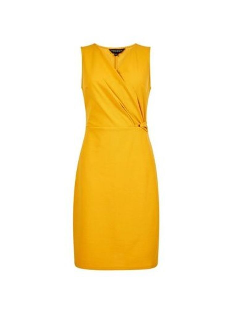 Womens Yellow Tab Detail Dress, Yellow