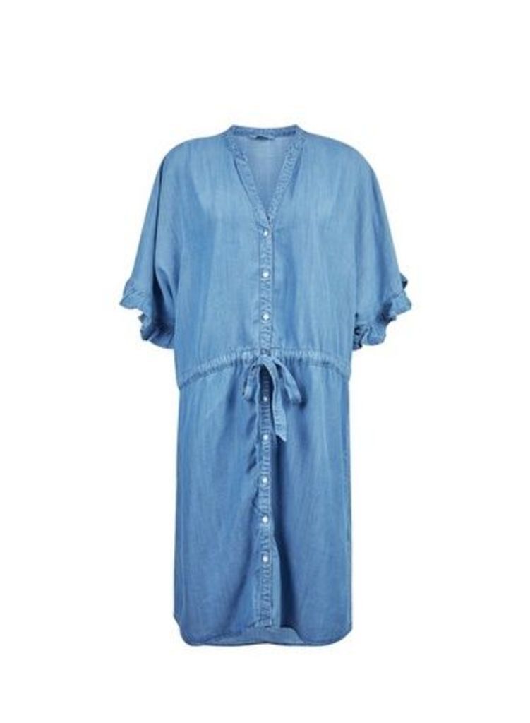 Womens **Only Blue Kimono Denim Dress, Blue